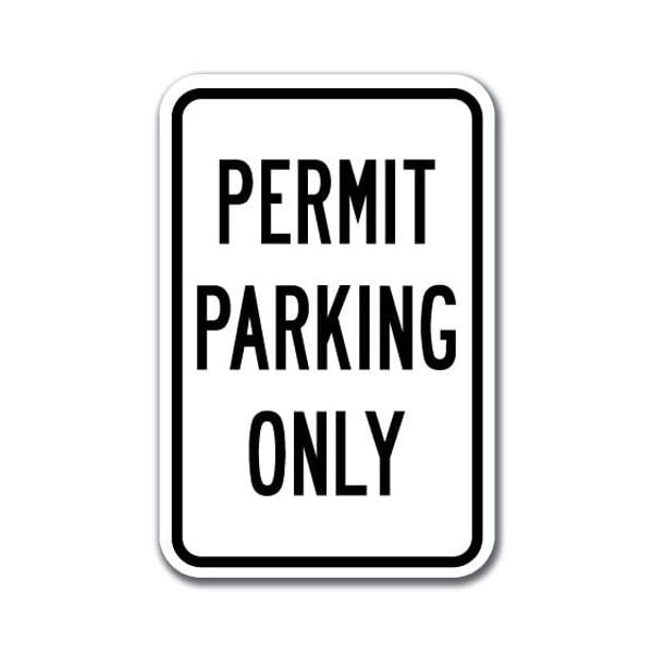 Signmission Permit Parking Only 12inx18in Heavy Gauge Aluminums, A-1218 Permit Parkings - Permit On A-1218 Permit Parking Signs - Permit On - main
